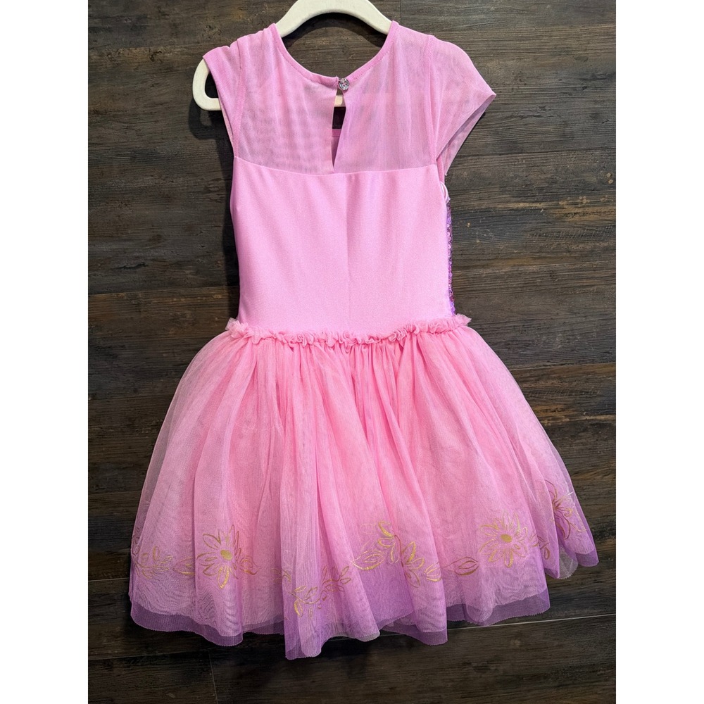 Disney Rapunzel Tangled Princess Costume Dress Pink Purple Sequins Girls 5/6 - Picture 2 of 6